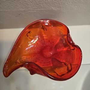 Murano Glass - Beautiful Red Strawberry Shaped Glass Bowl - Bullicante Design